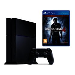 Sony PlayStation 4 500GB Console in Black with Uncharted 4 : A Thief's End